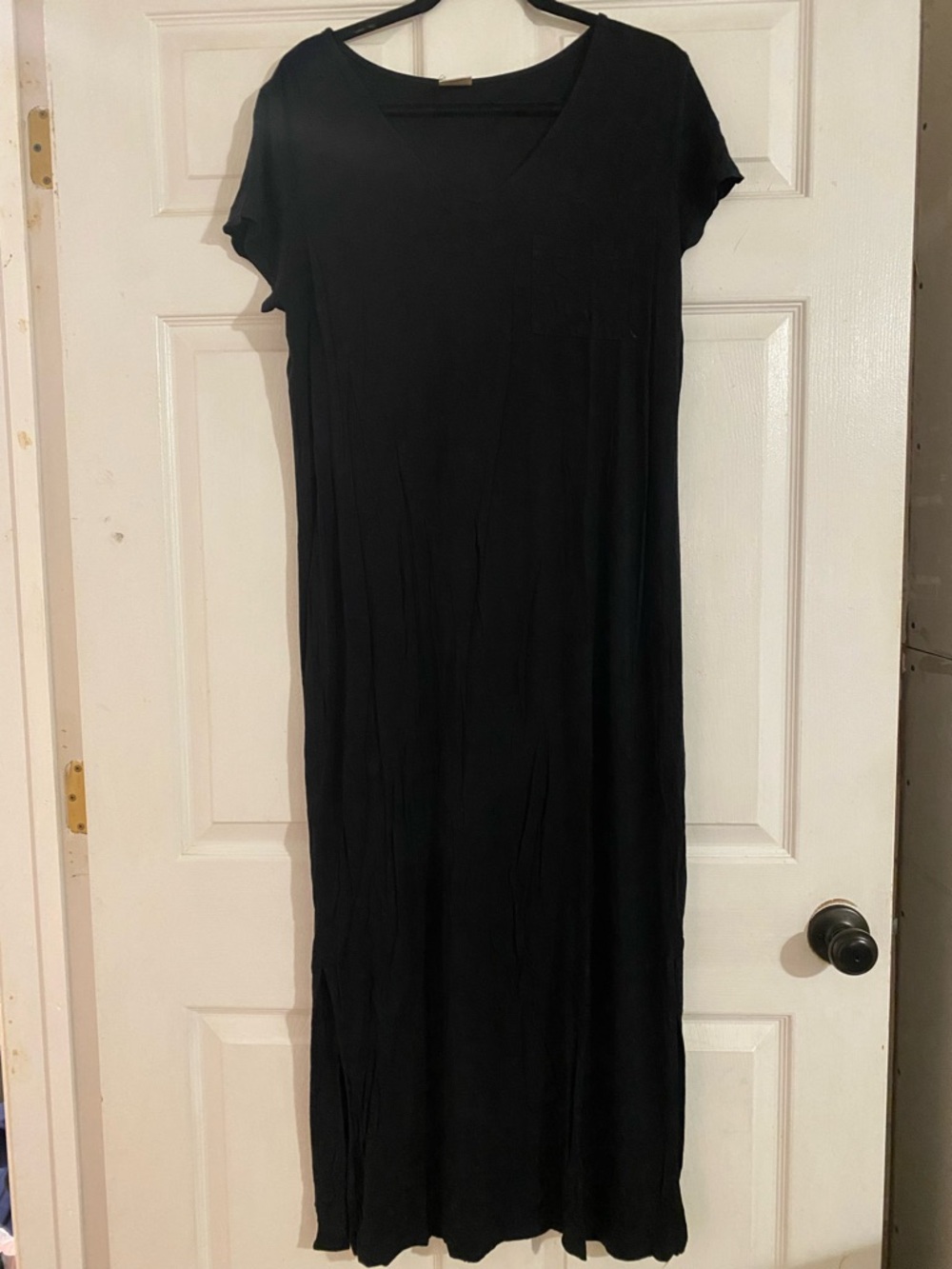 Soma Black V-Neck Short Sleeve Maxi Dress